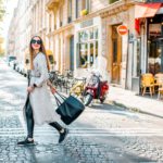 Woman walking the street in Paris